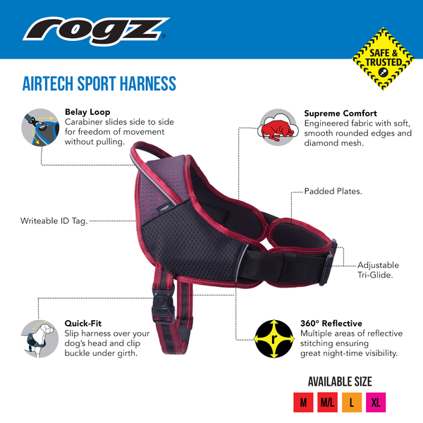 Rogz Airtech Dog Step In Harness, Fast Fit Harness, Sport Harness Buy